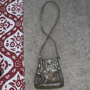 Gold crossbody satchel